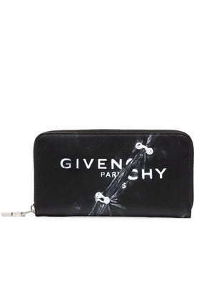 Trompe L'oeil Long Zipped Wallet in Leather