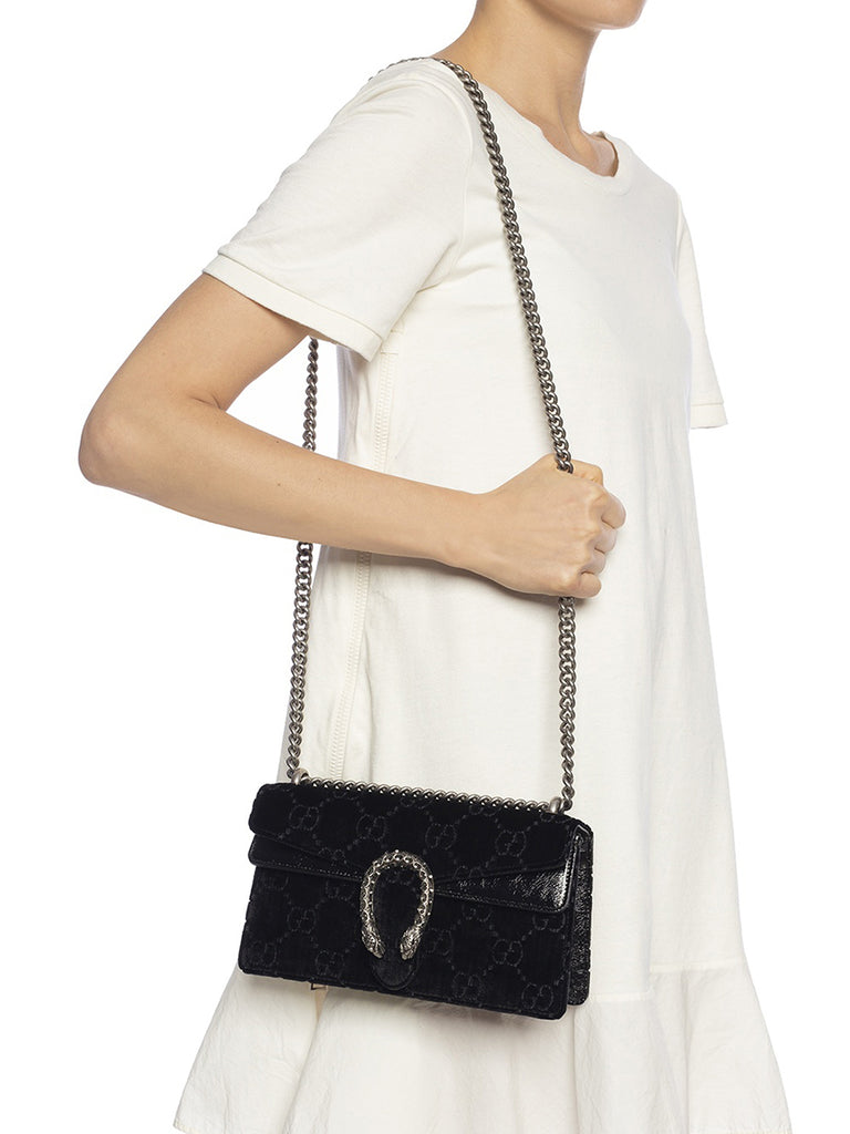 Dionysus GG Velvet Black Small Shoulder Bag