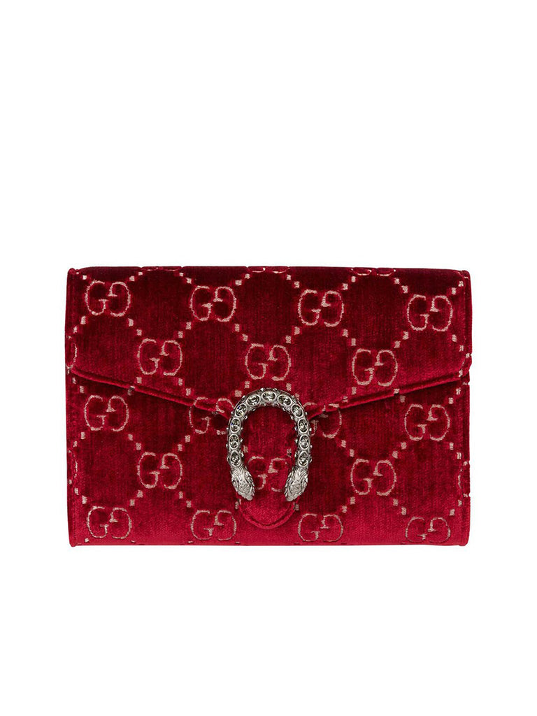 Dionysus Velvet Mini Chain Bag in Red