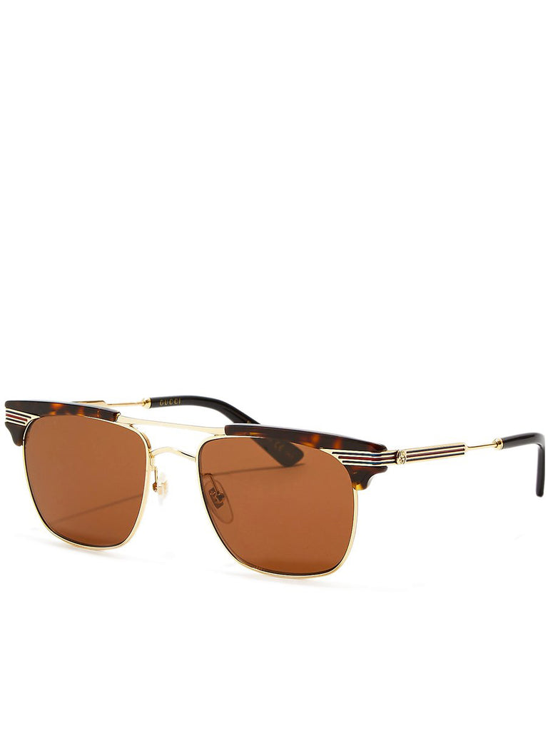 Rectangle Sunglasses Havana & Gold GG0287S