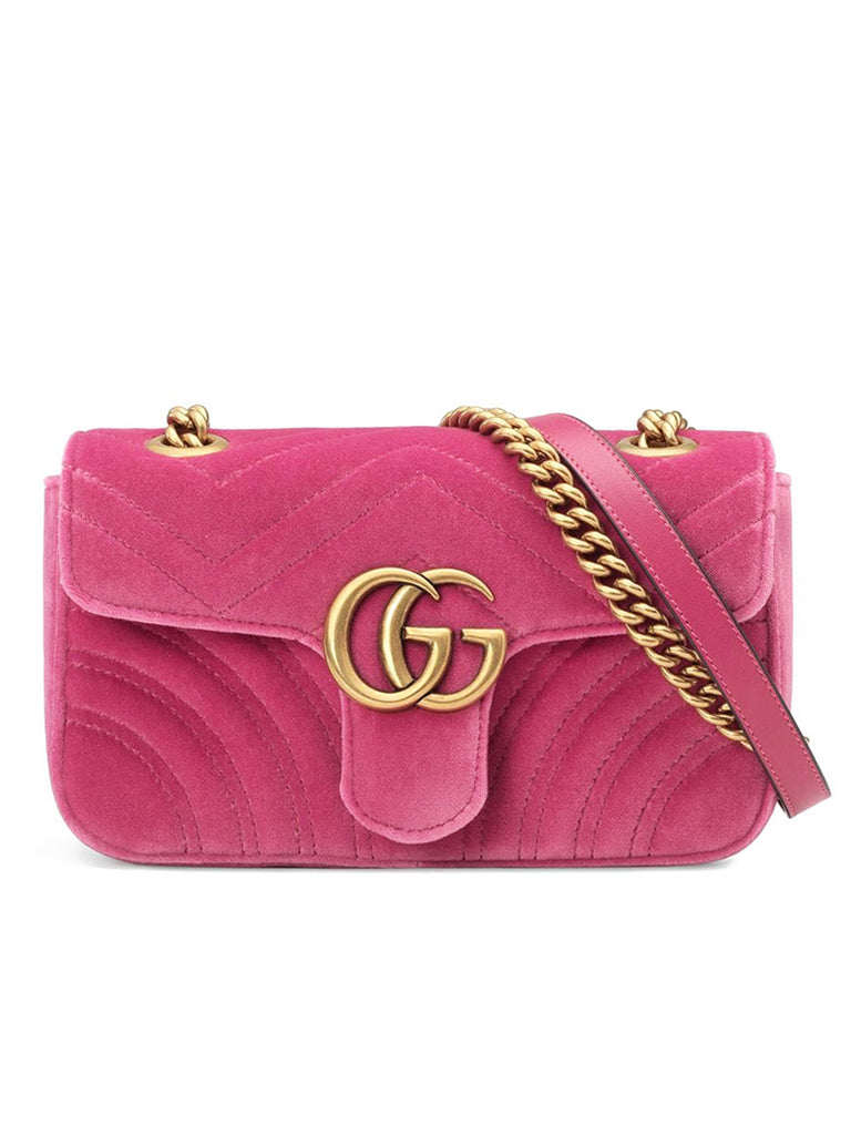 GG Marmont Mini Velvet Bag in Pink