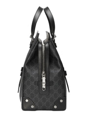 Gucci GG Supreme Canvas Leather Black and Grey Tote Bag