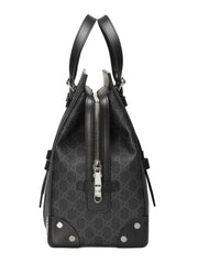 Gucci GG Supreme Canvas Leather Black and Grey Tote Bag