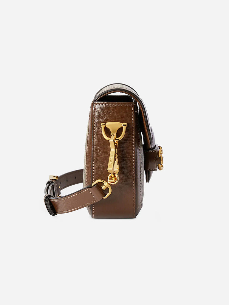 Gucci Horsebit 1955 Mini Bag Brown Leather Rim | Cosette