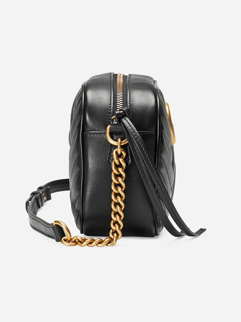 Gucci GG Marmont Mini Matelassé Black Leather Shoulder Bag – COSETTE