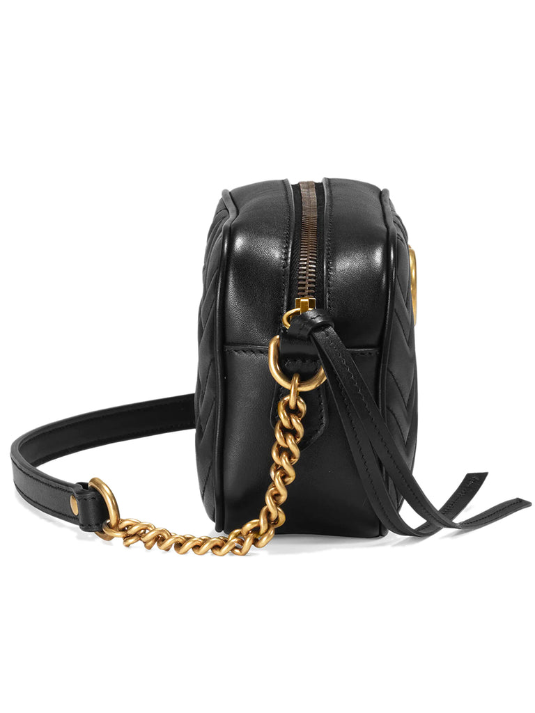 Gucci GG Marmont Mini Matelassé Zipped Shoulder Bag In Black | Cosette