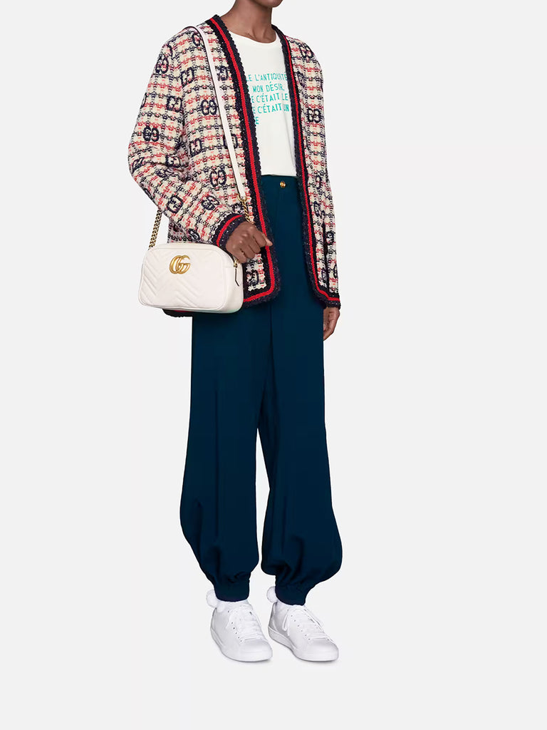 Gucci GG Marmont Mini Matelassé Zipped Shoulder Bag In Black Cosette