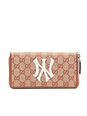 GG Zip Around Wallet Yankees in Brown