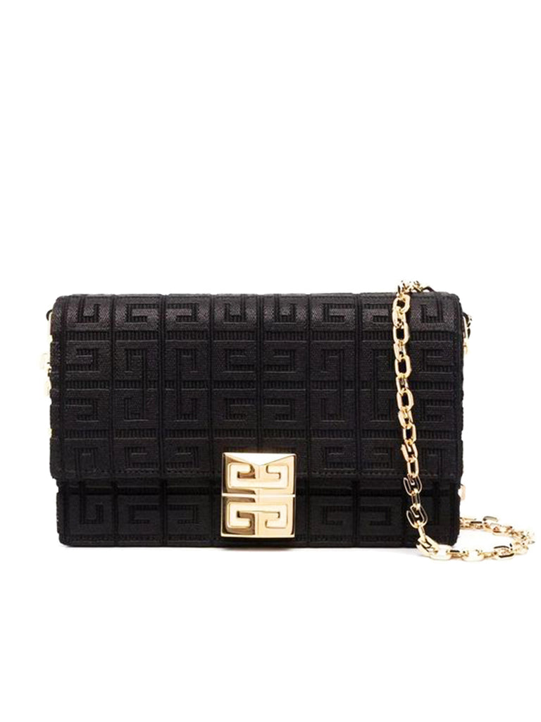 GIVENCHY | 4G Small Bag in 4G Embroidered Canvas with Chain