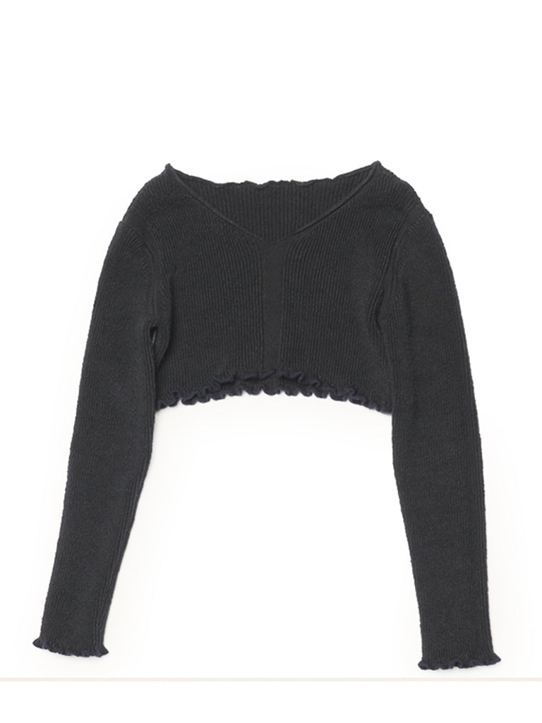 La Maille Santon Crop in Black