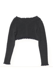 La Maille Santon Crop in Black