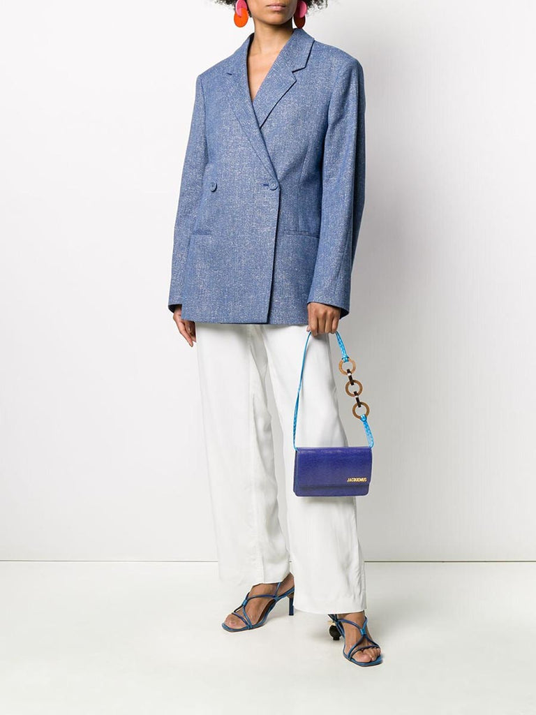 Leather Bag Le Sac Riviera Jacquemus Blue Le Sac Riviera Embossed