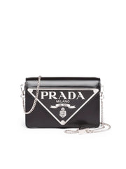 Brushed Leather Shoulder Bag in Black