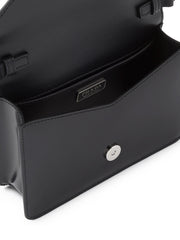 Brushed Leather Shoulder Bag in Black