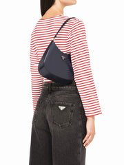 Cleo Brushed Leather Shoulder Bag in Baltic Blue
