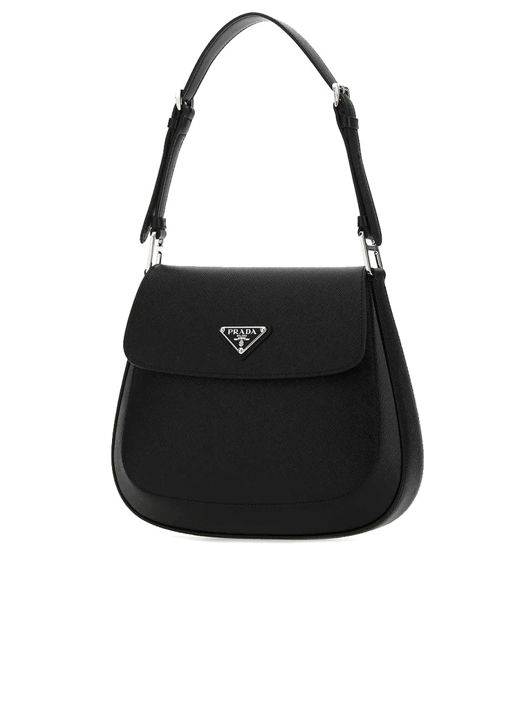 Cleo Saffiano Leather Small Shoulder Bag in Black – COSETTE