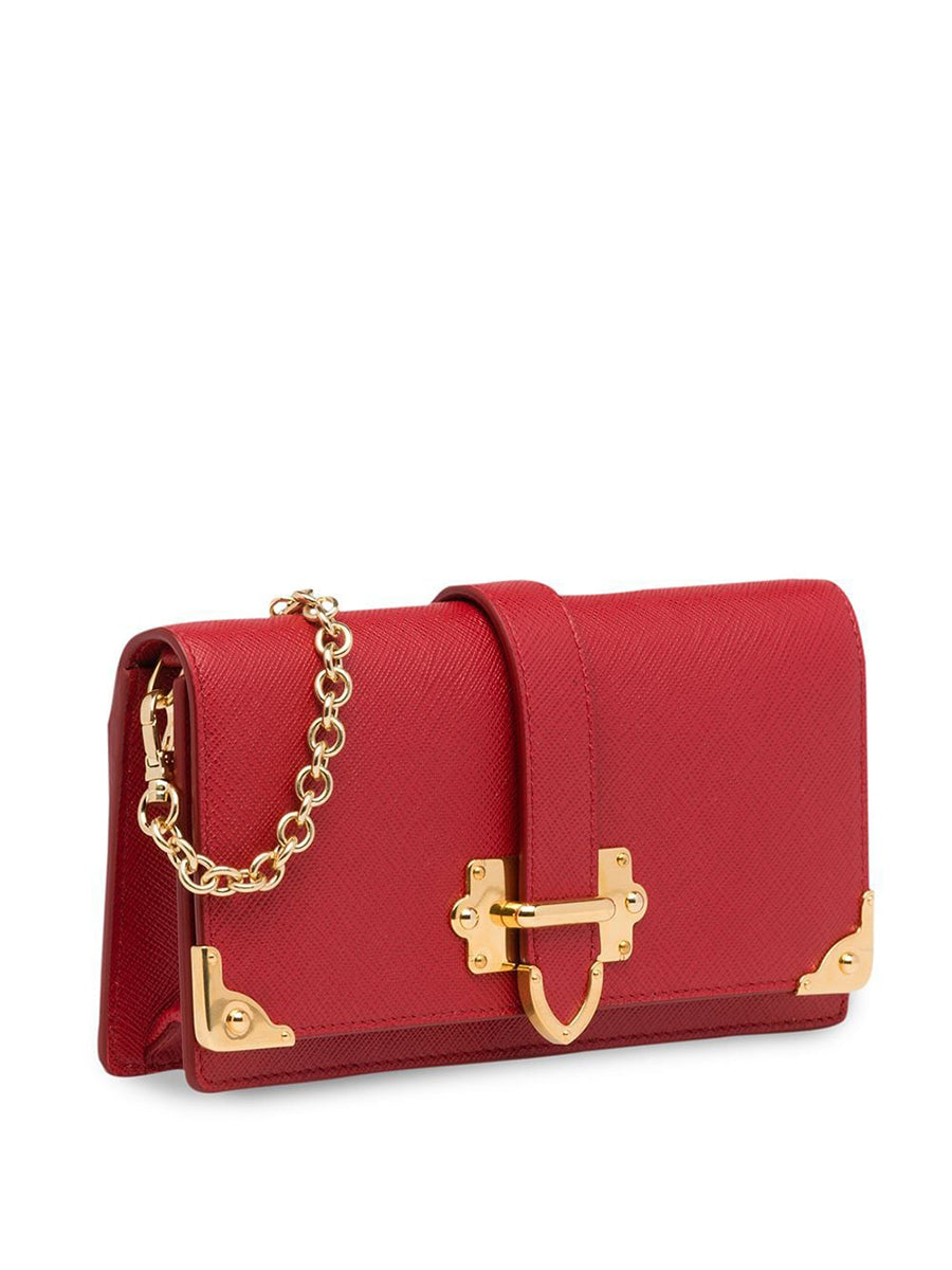 Cahier Saffiano Mini Crossbody Bag in Fiery Red COSETTE