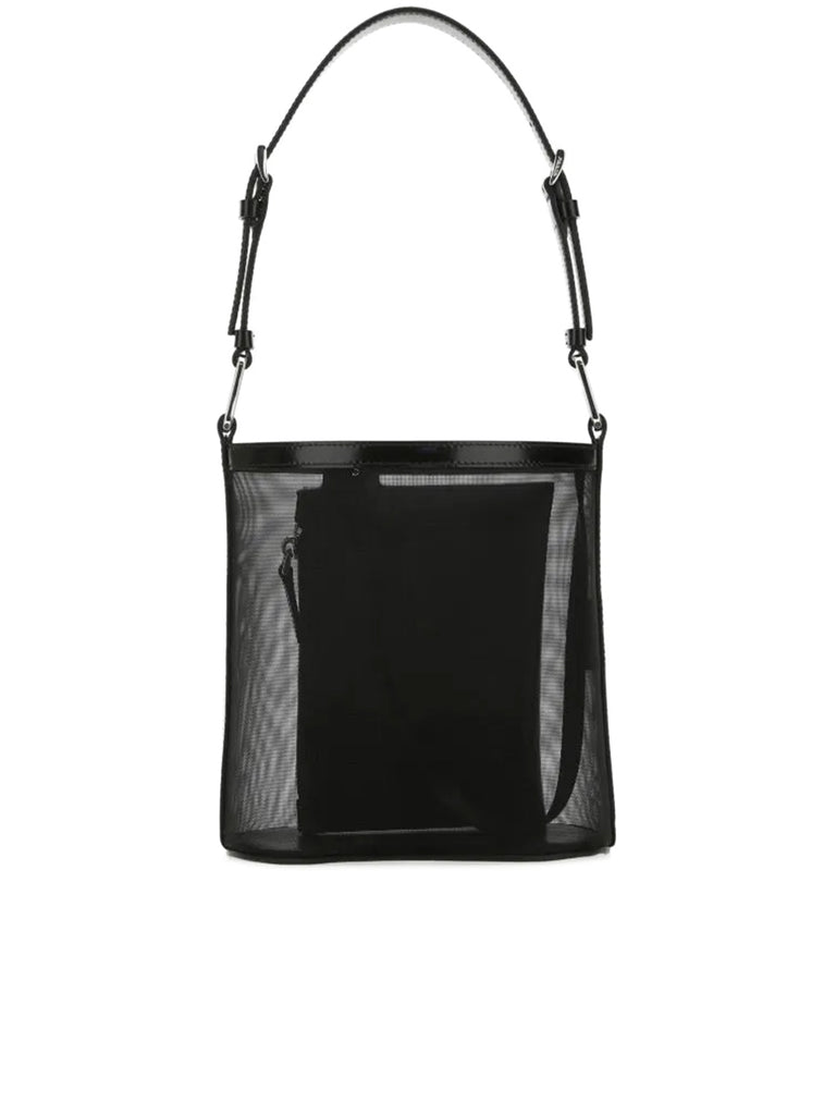 Logo Mesh Bucket Bag in Black COSETTE