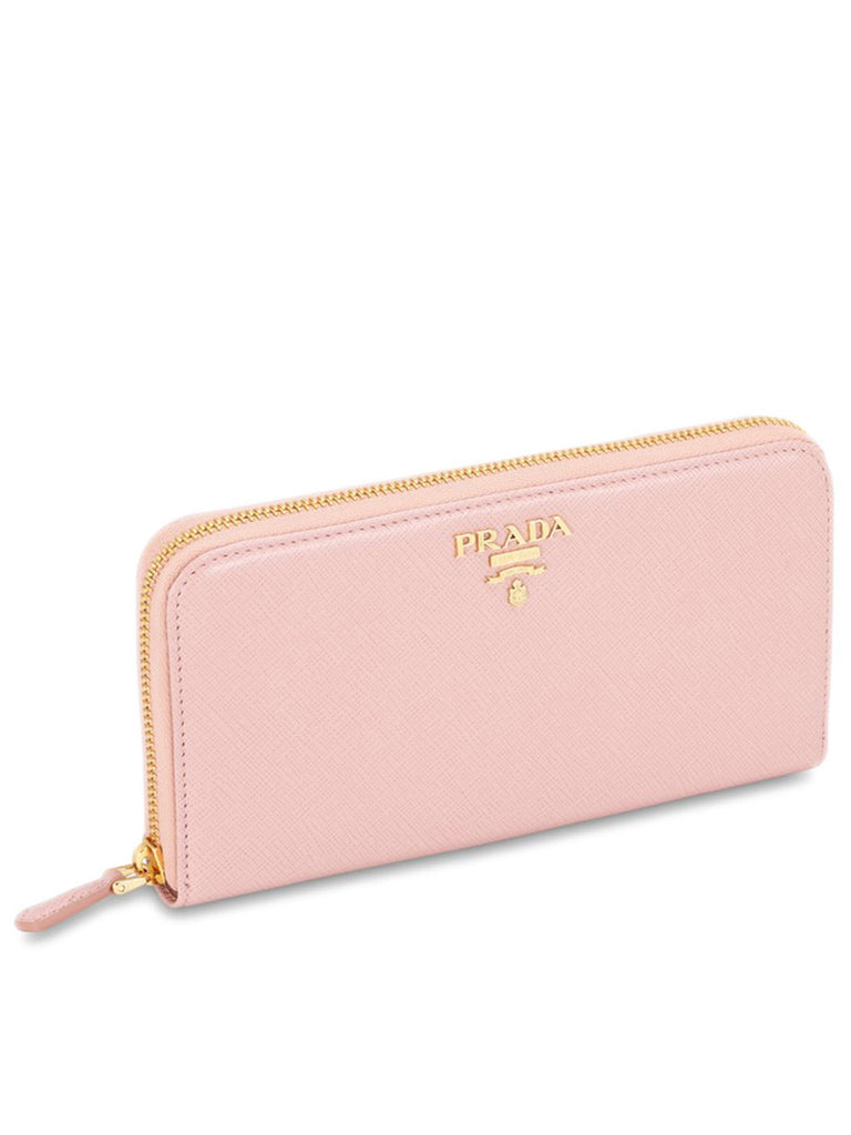 Large Saffiano Leather Wallet in Pink