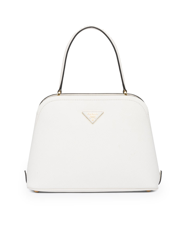 Medium Saffiano Leather Prada Matinée Bag in White – COSETTE