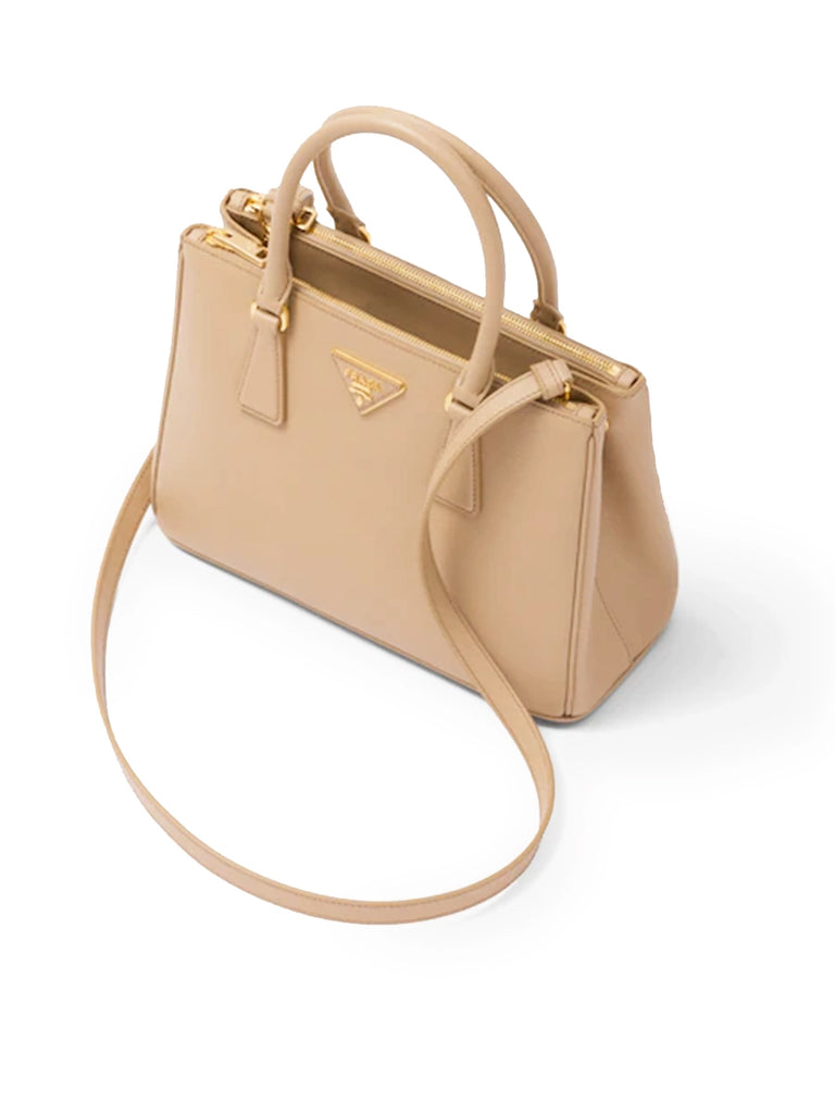 Sand Beige Prada Double Saffiano Leather Mini Bag