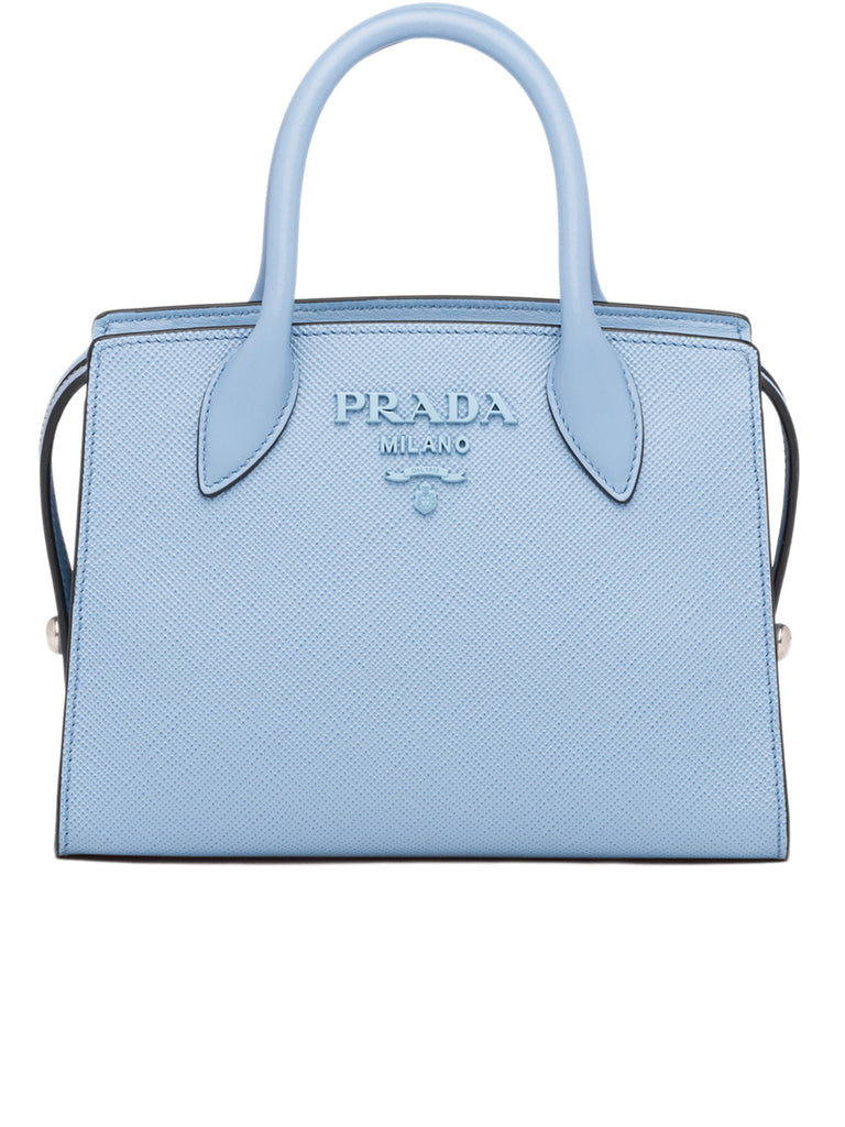 Saffiano Leather Prada Monochrome Bag in Astrale Blue