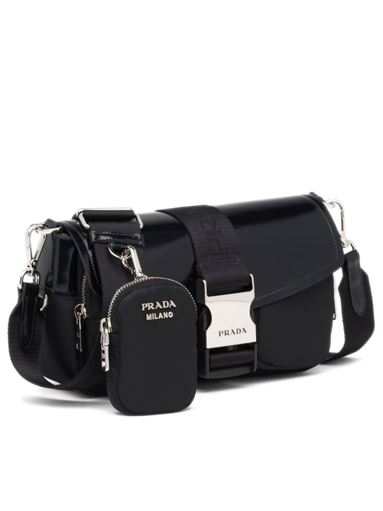 Prada Pocket Nylon and Brushed Leather Bag Cosette