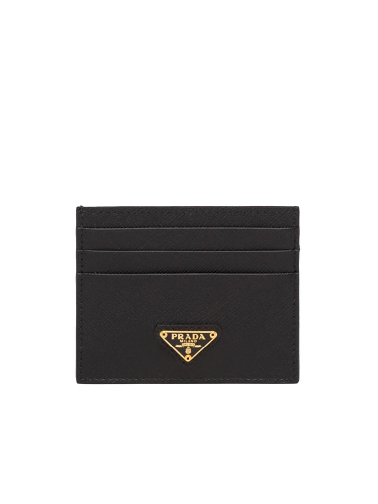 Saffiano Leather Card Holder in Black