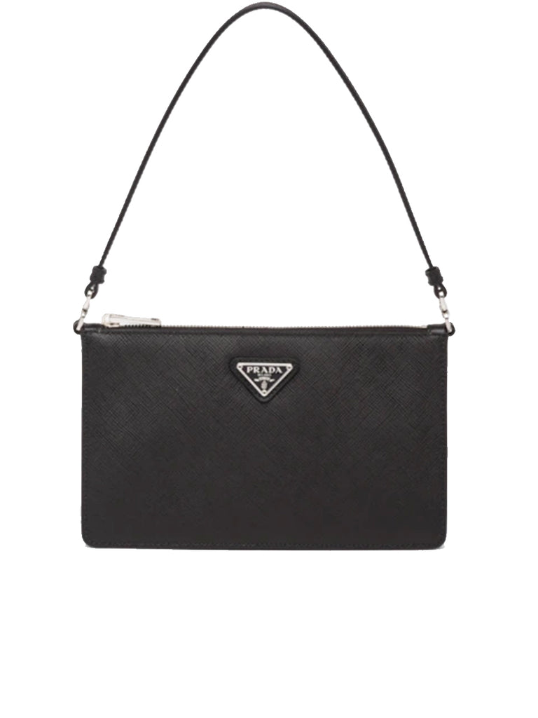 Saffiano Leather Mini Bag in Black
