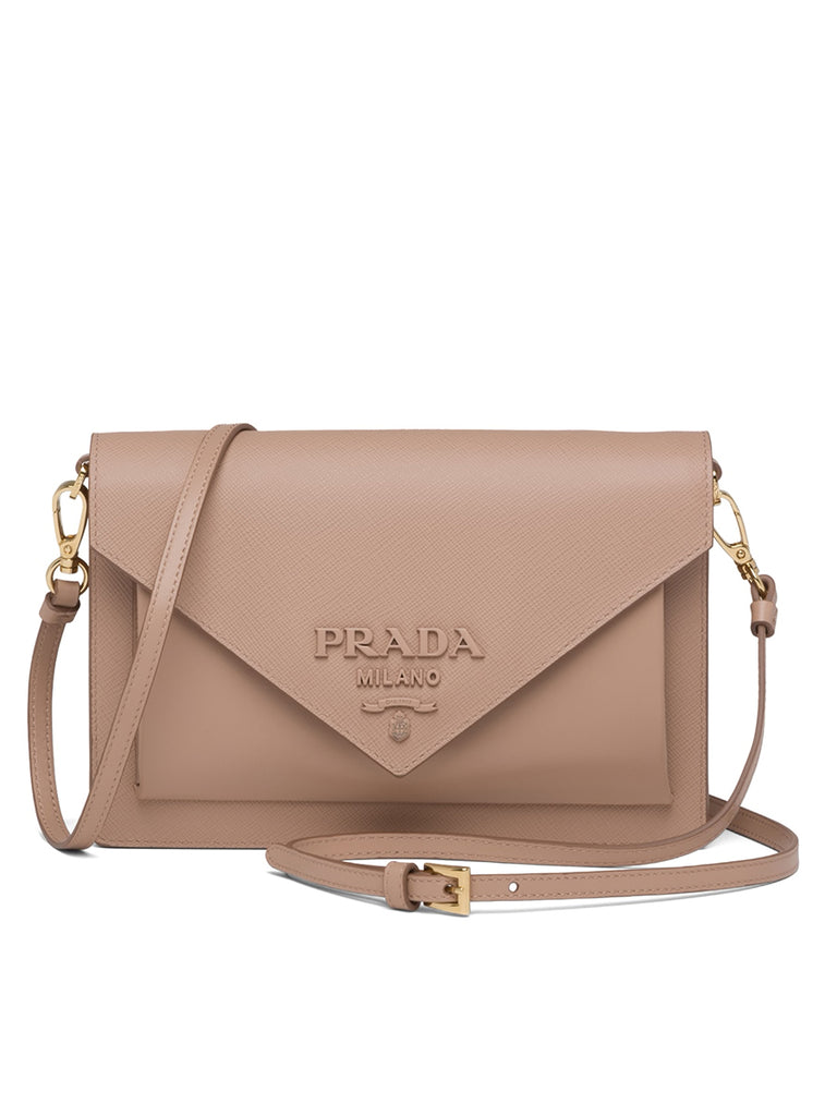 Prada Saffiano Leather Mini Envelope Bag in Powder Pink