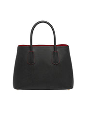 Small Saffiano Leather Double Prada Bag in Black