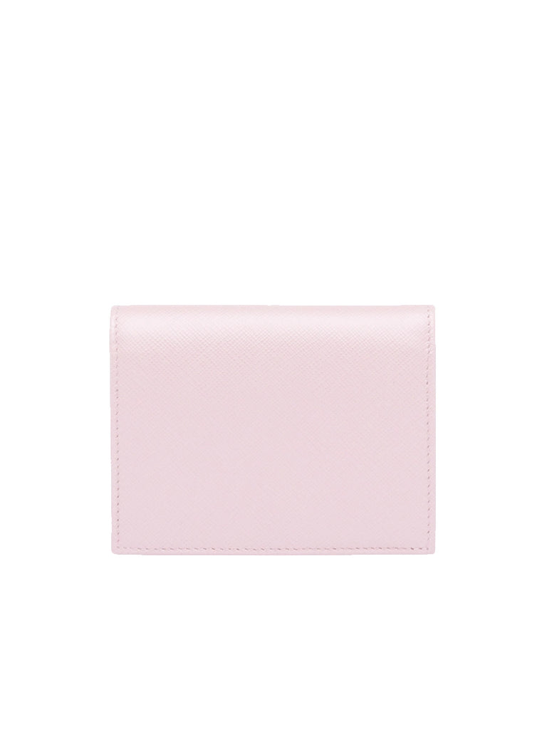 Alabaster Pink Small Saffiano Leather Wallet, PRADA