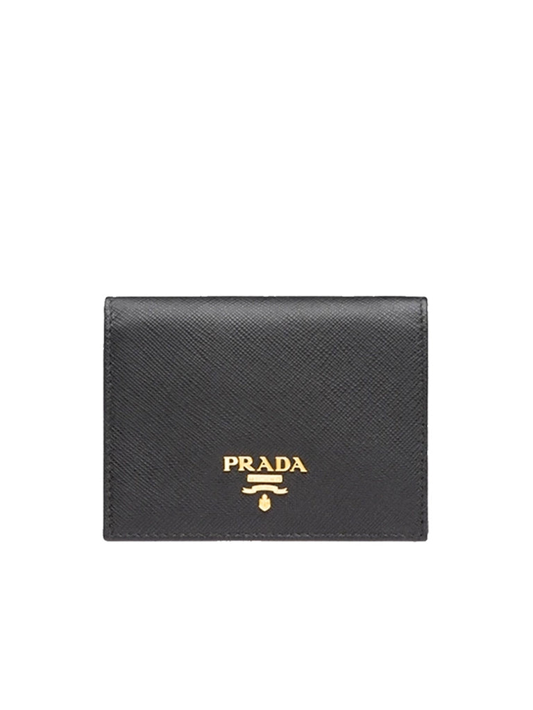 Small Saffiano Leather Wallet in Black