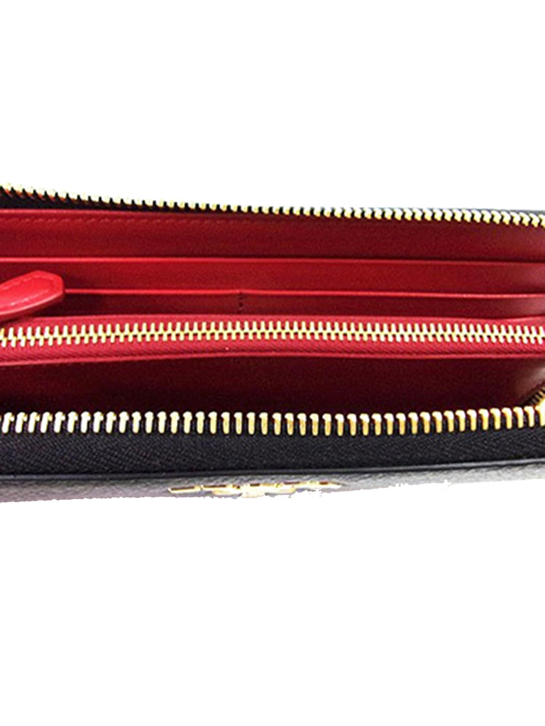 Prada Red Saffiano Leather Zip Wallet