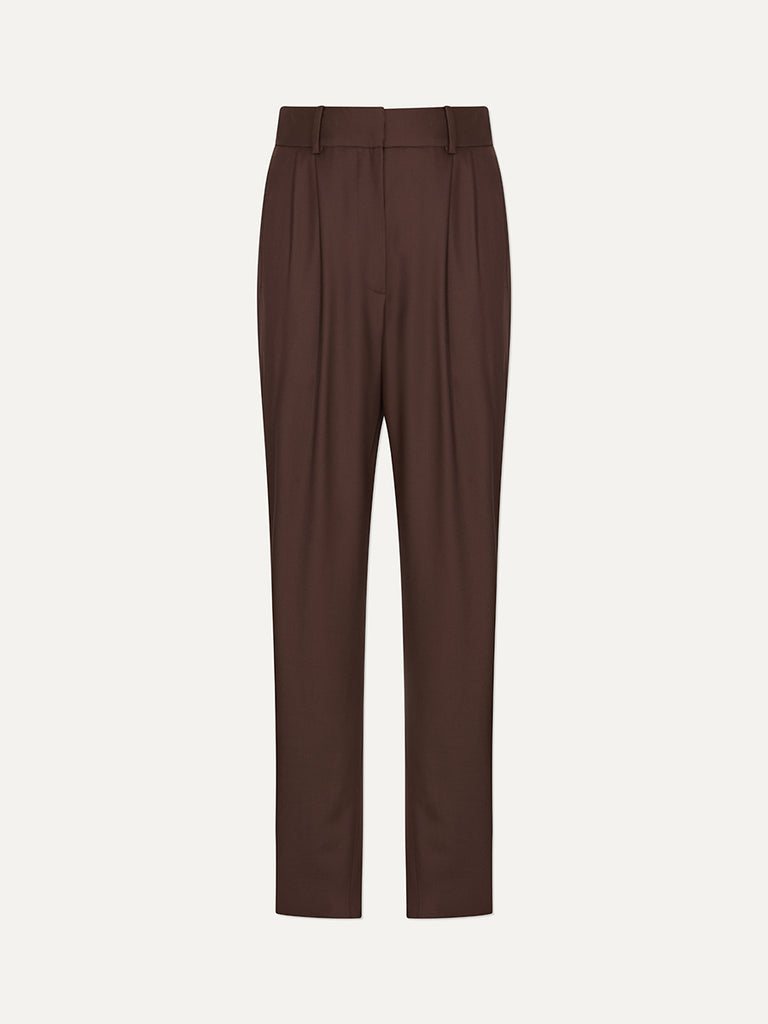 Rurutu Pleated Wool Slim-fit Pants