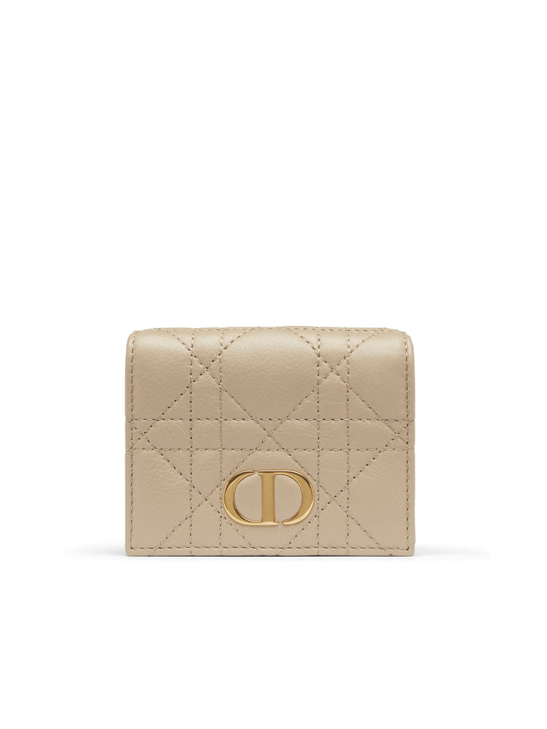 Dior Caro Compact Wallet in Beige