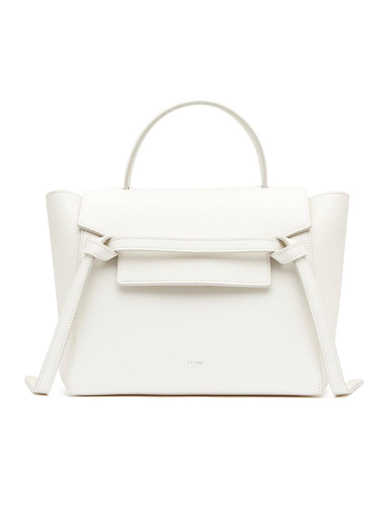 Micro Belt Bag In Grained Calfskin In White – Cosette