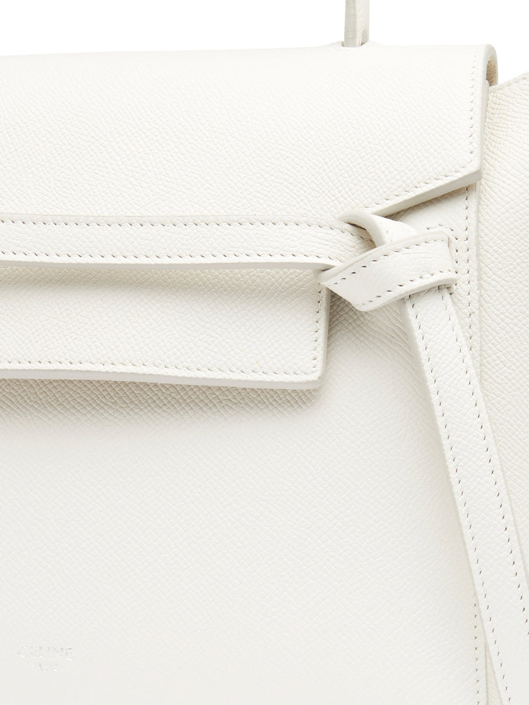 Micro Belt Bag in Grained Calfskin in White – COSETTE