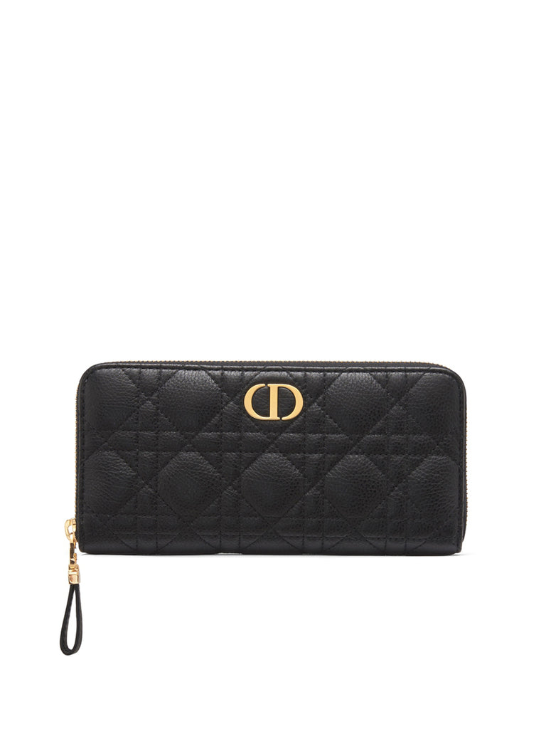 Dior Caro Wallet in Black Supple Cannage Calfskin