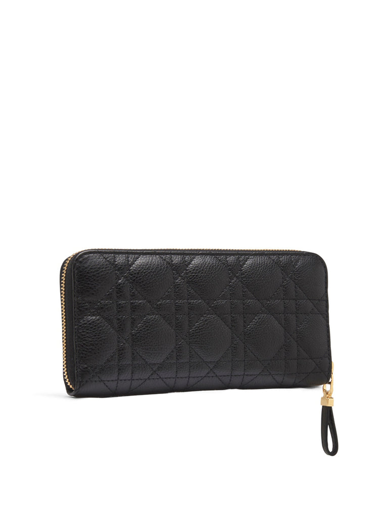 Dior Caro Wallet in Black Supple Cannage Calfskin