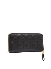 Dior Caro Wallet in Black Supple Cannage Calfskin