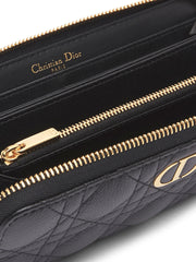 Dior Caro Wallet in Black Supple Cannage Calfskin
