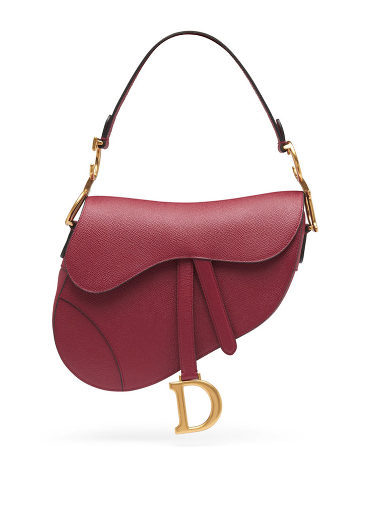 Saddle Bag in Cherry Red Grained Calfskin