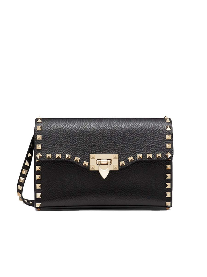 SMALL ROCKSTUD GRAINY CALFSKIN CROSSBODY BAG