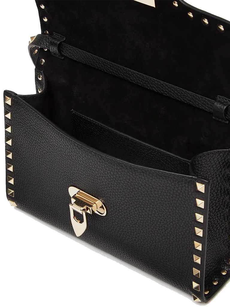 SMALL ROCKSTUD GRAINY CALFSKIN CROSSBODY BAG