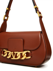 Vlogo Chain Shoulder Bag in Bronze