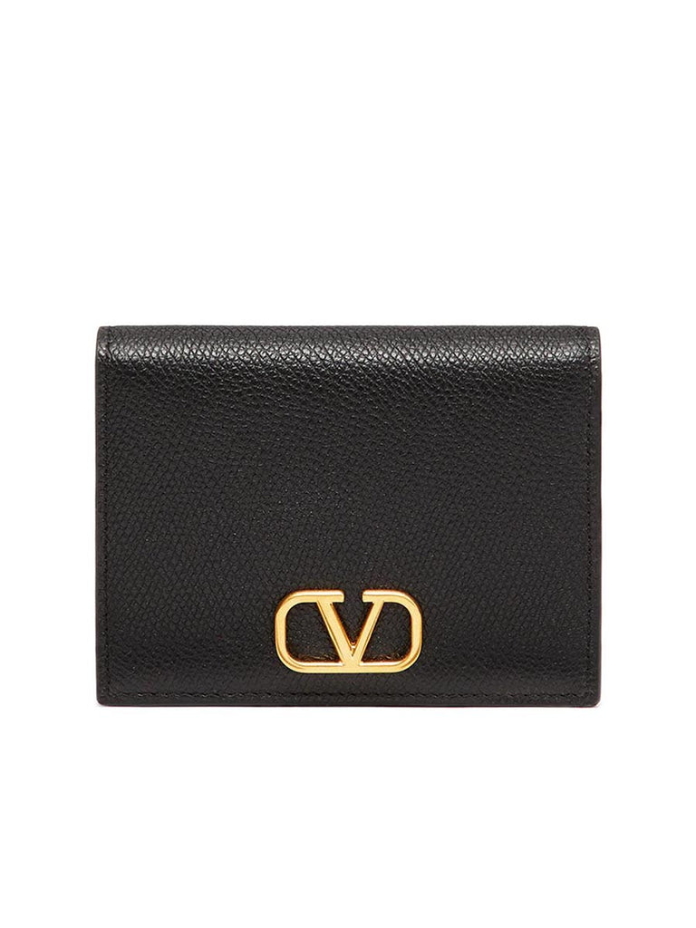 Valentino Compact Vlogo Signature Grainy Calfskin Wallet – COSETTE