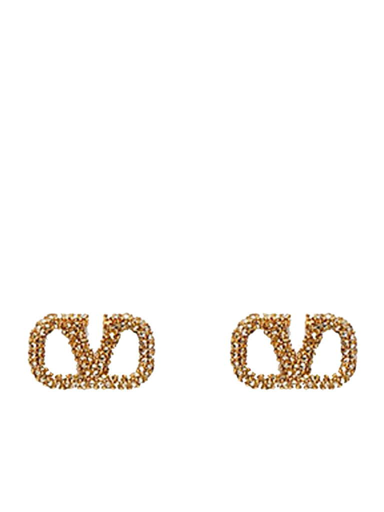 Vlogo Signature Earrings in Metal and Swarovski Crystals