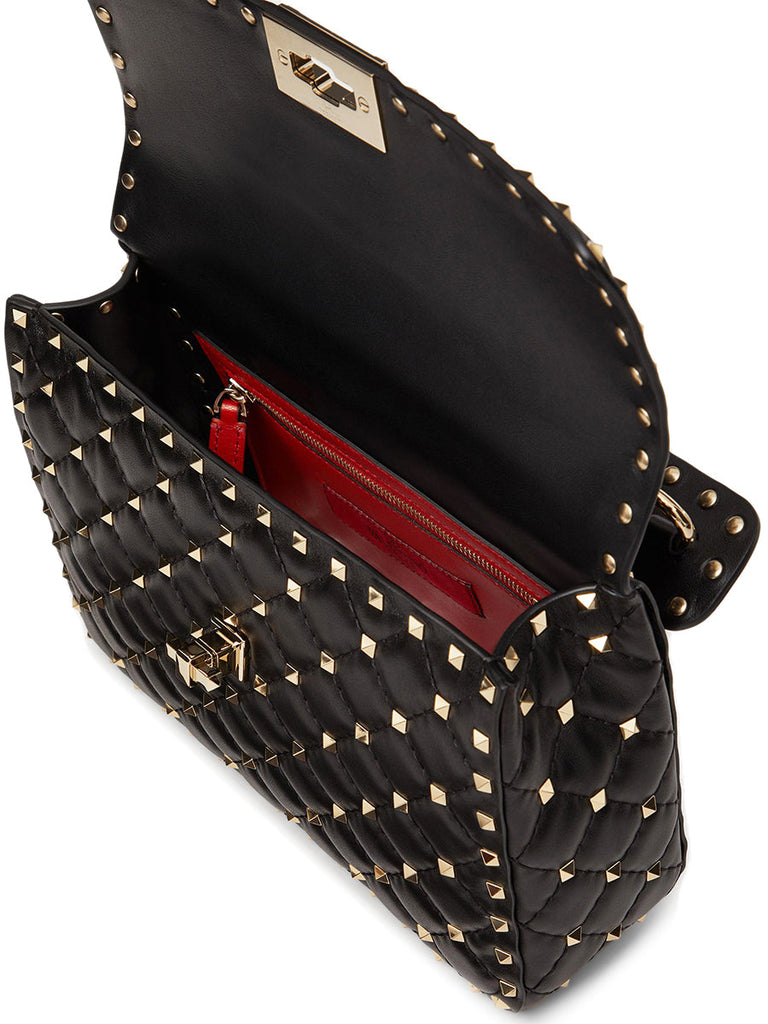 Medium rockstud spike outlet nappa leather bag