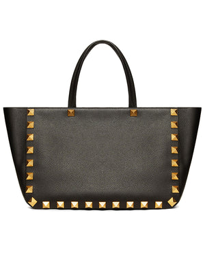 Roman Stud Grainy Leather Tote Bag